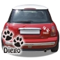 Preview: Pfote Auto Aufkleber Hund Name Autoaufkleber Sticker A064