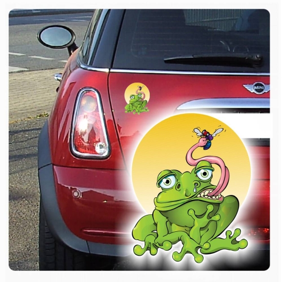 Auto Aufkleber Frosch Frog Crazy Funny FUN Sticker Lustig Digitaldruck DA006