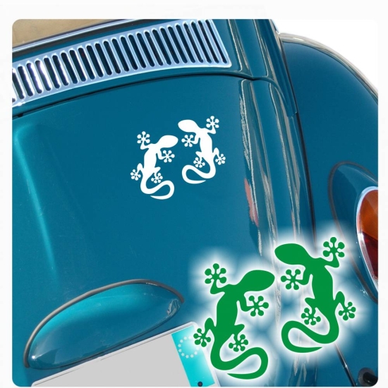 Autoaufkleber Gecko Gekko Echse Auto Aufkleber Sticker Wohnmobil 2er SET A081