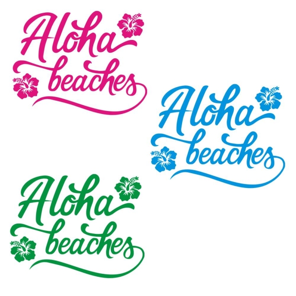 Aloha beaches Hibiskus Hawaii Auto Aufkleber Sticker PC A236