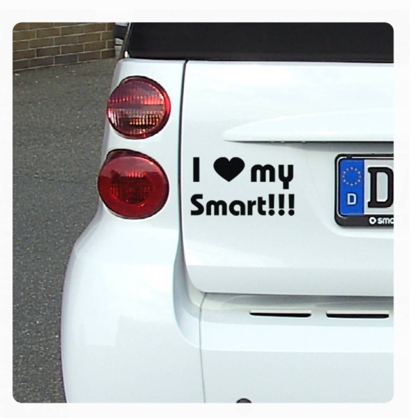 Smart Fortwo Autoaufkleber Sticker - I love my Smart!  A137