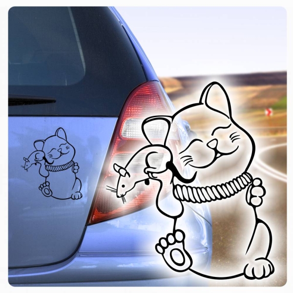 Katze Maus Kätzchen Auto Aufkleber Autoaufkleber Sticker A2045