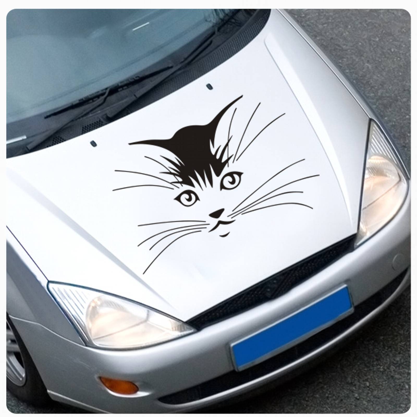 Autoaufkleber Katze Katzenkopf Motorhauben Aufkleber Sticker Auto