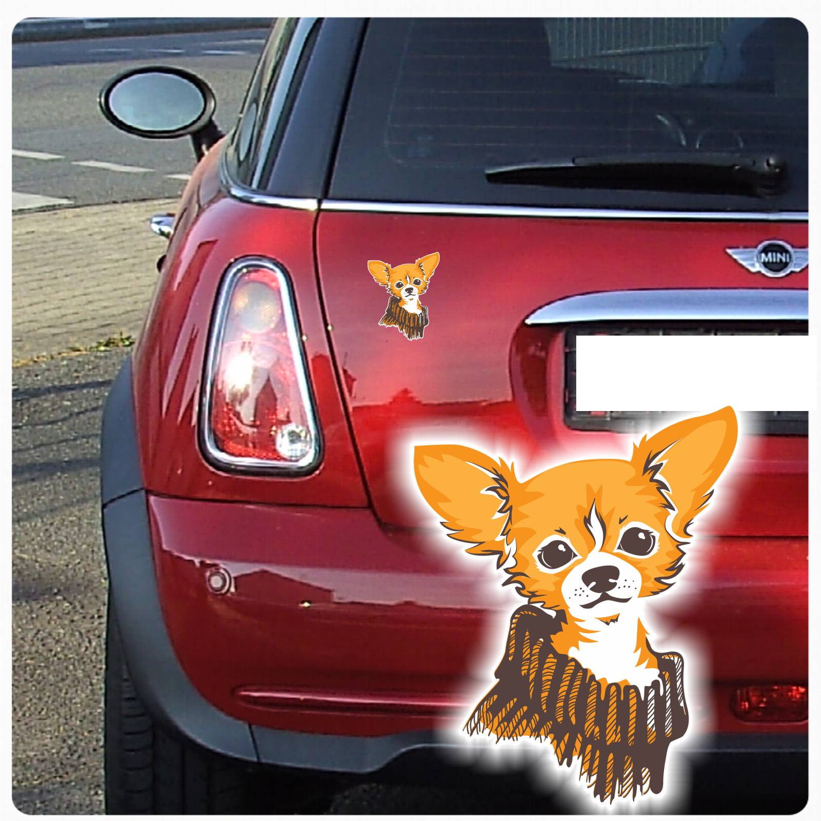 Autoaufkleber Chihuahua Auto Aufkleber Hund Sticker Digitaldruck Pfoten