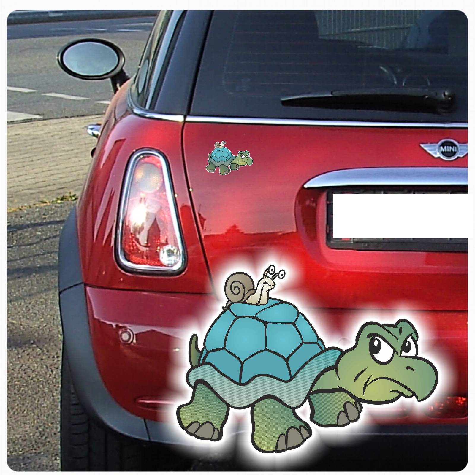 Kiwistar Autoaufkleber Schildkröte Hawaii 30x27cm - Wetterfester Sticker Für Heckscheibe