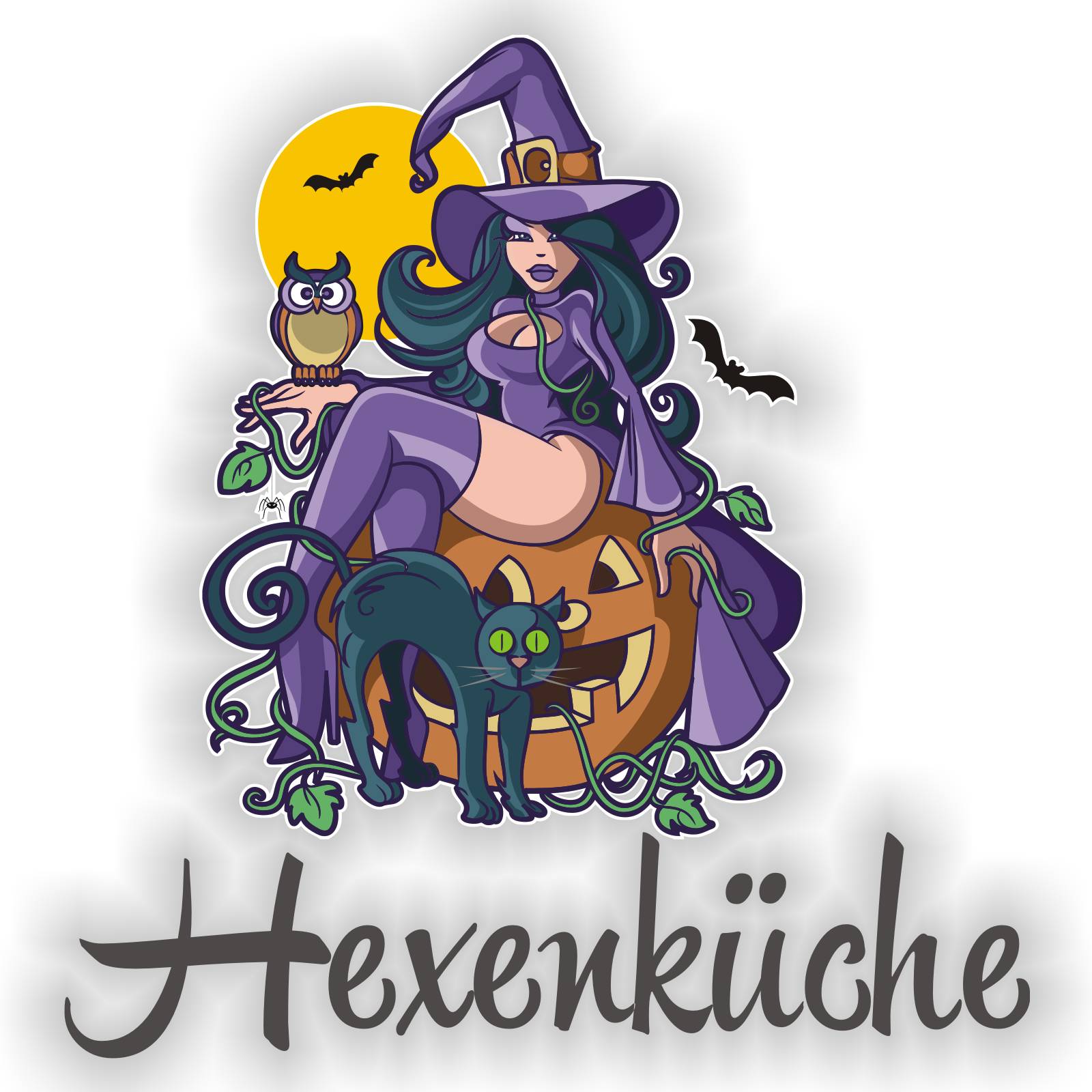 Türaufkleber Hexenküche Hexe Katze Eule Digitaldruck Türaufkleber Hexenküche Hexe Katze Eule Digitaldruck