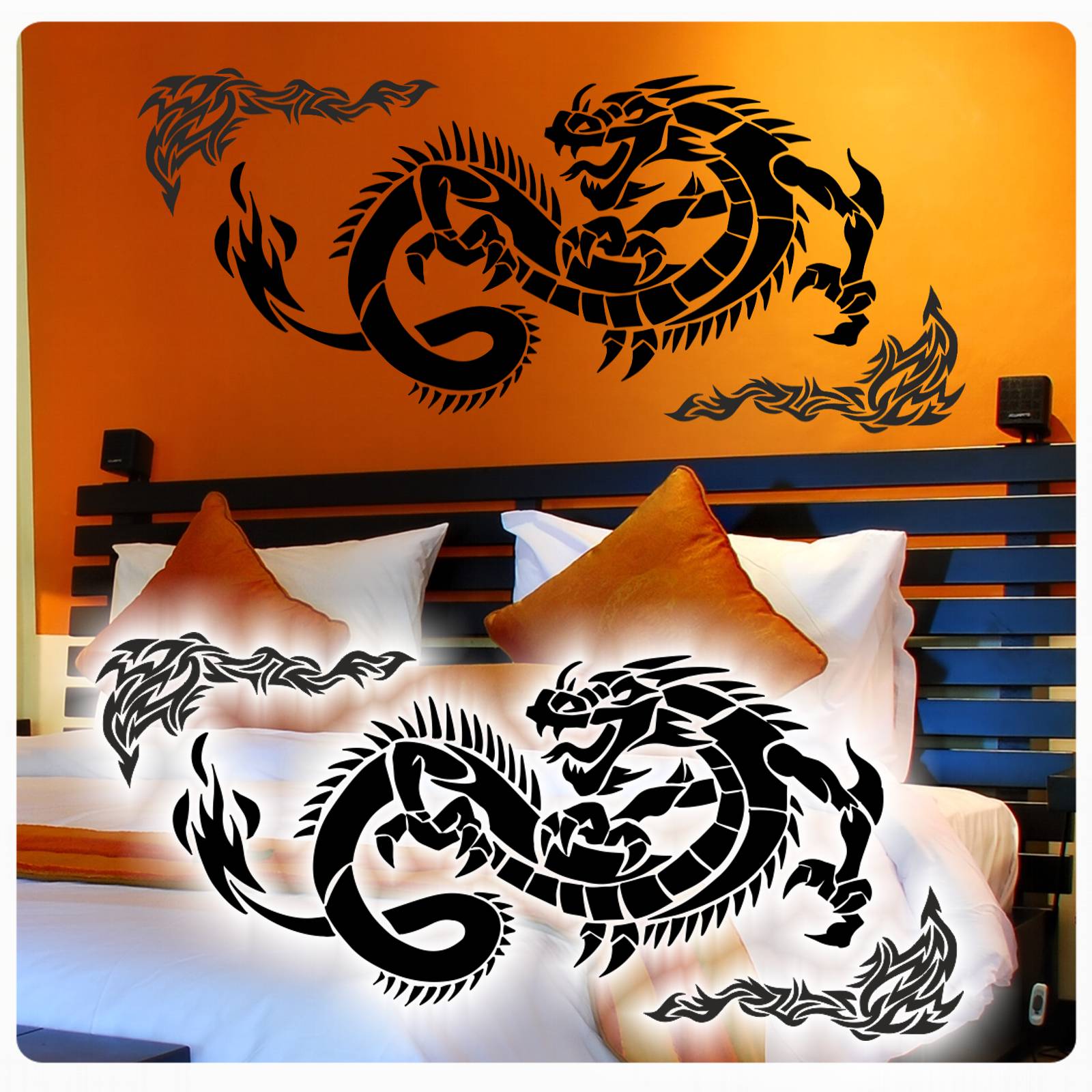 Tribal Drache Wandbild Dragon Deko Kinderzimmer Fantasy Wandaufkleber WandTattoo Tribal Drache Wandbild Dragon Deko Kinderzimmer Fantasy Wandaufkleber WandTattoo