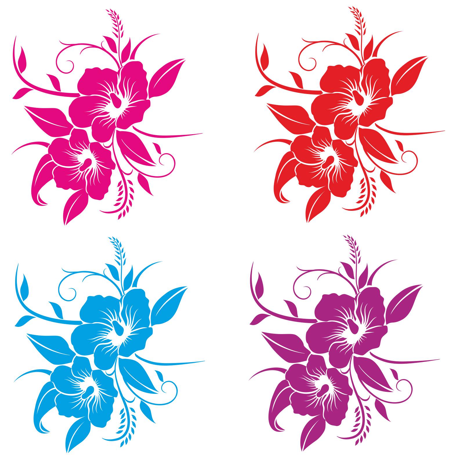 Hibiskus Hibiscus Blume Wandtattoo Wandaufkleber Küche Essen Bad WC