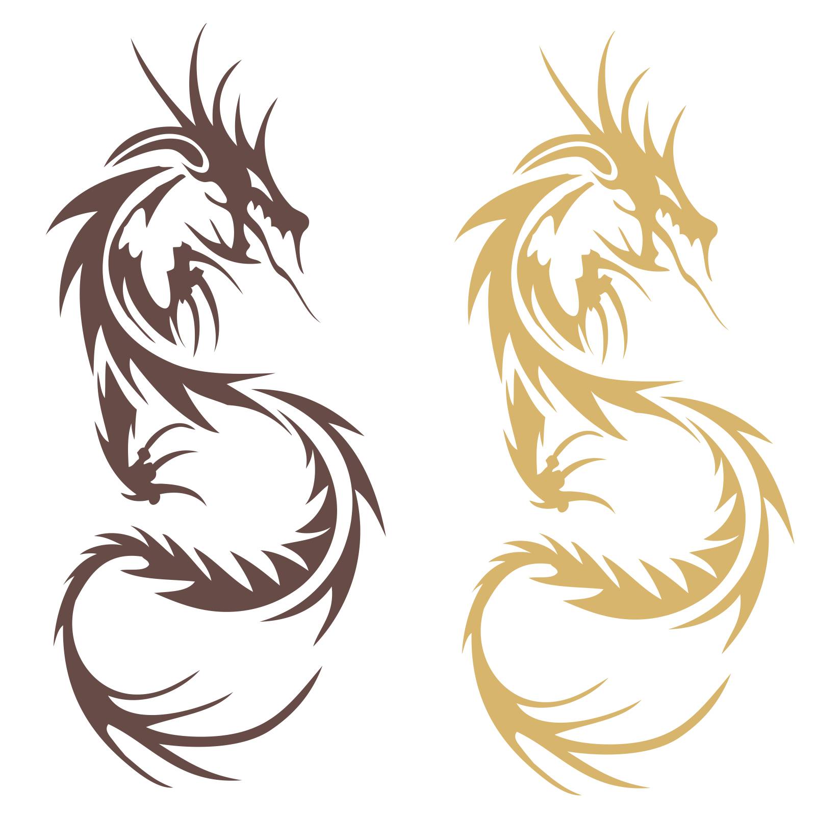 Wandtattoo Tribal Dragon Drachen Wandaufkleber Tattoo Asia Yin Yang